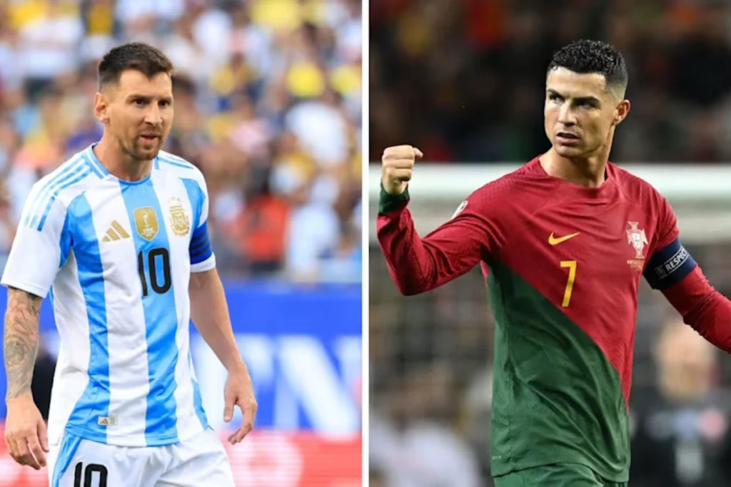 Messi e Cristiano Ronaldo lado a lado